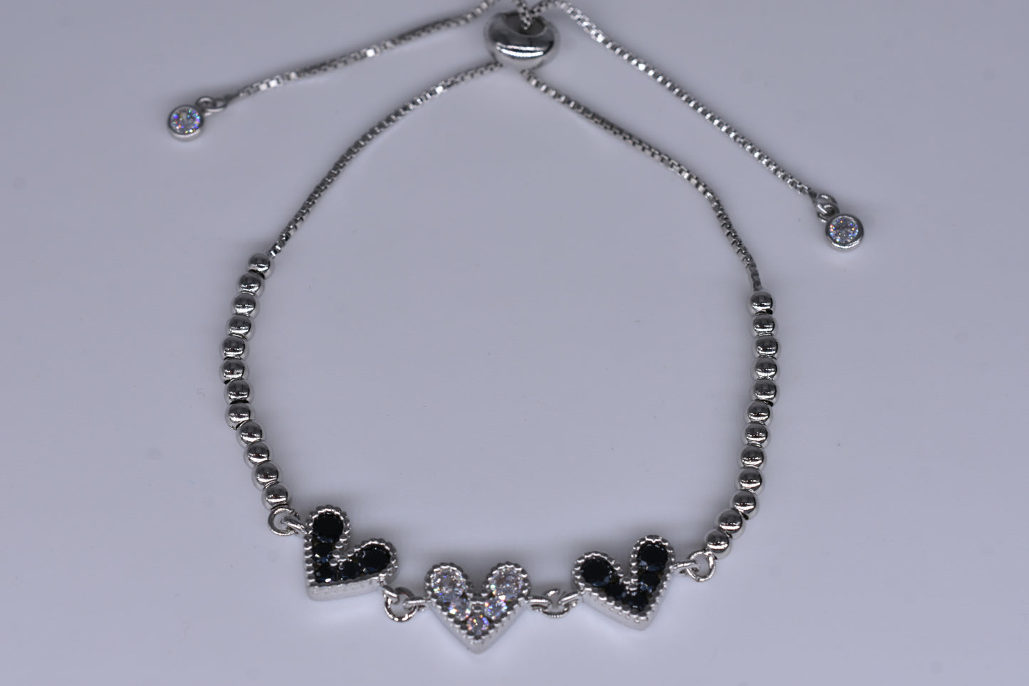 3 Hearts With Diamonds Bracelets