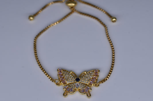 Lilac Butterfly Gold Bracelet