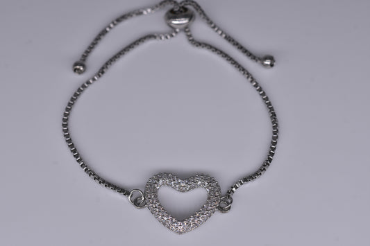 Heart With Diamond Bracelet