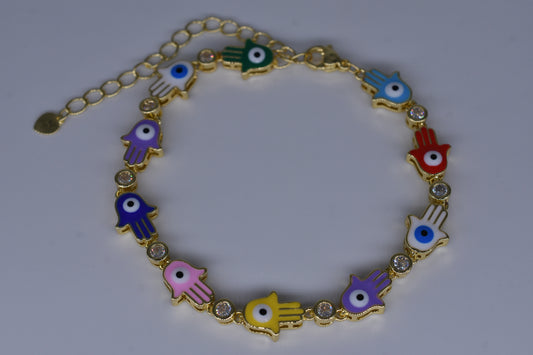 Hamasa Multi Color Evil Eye Bracelet