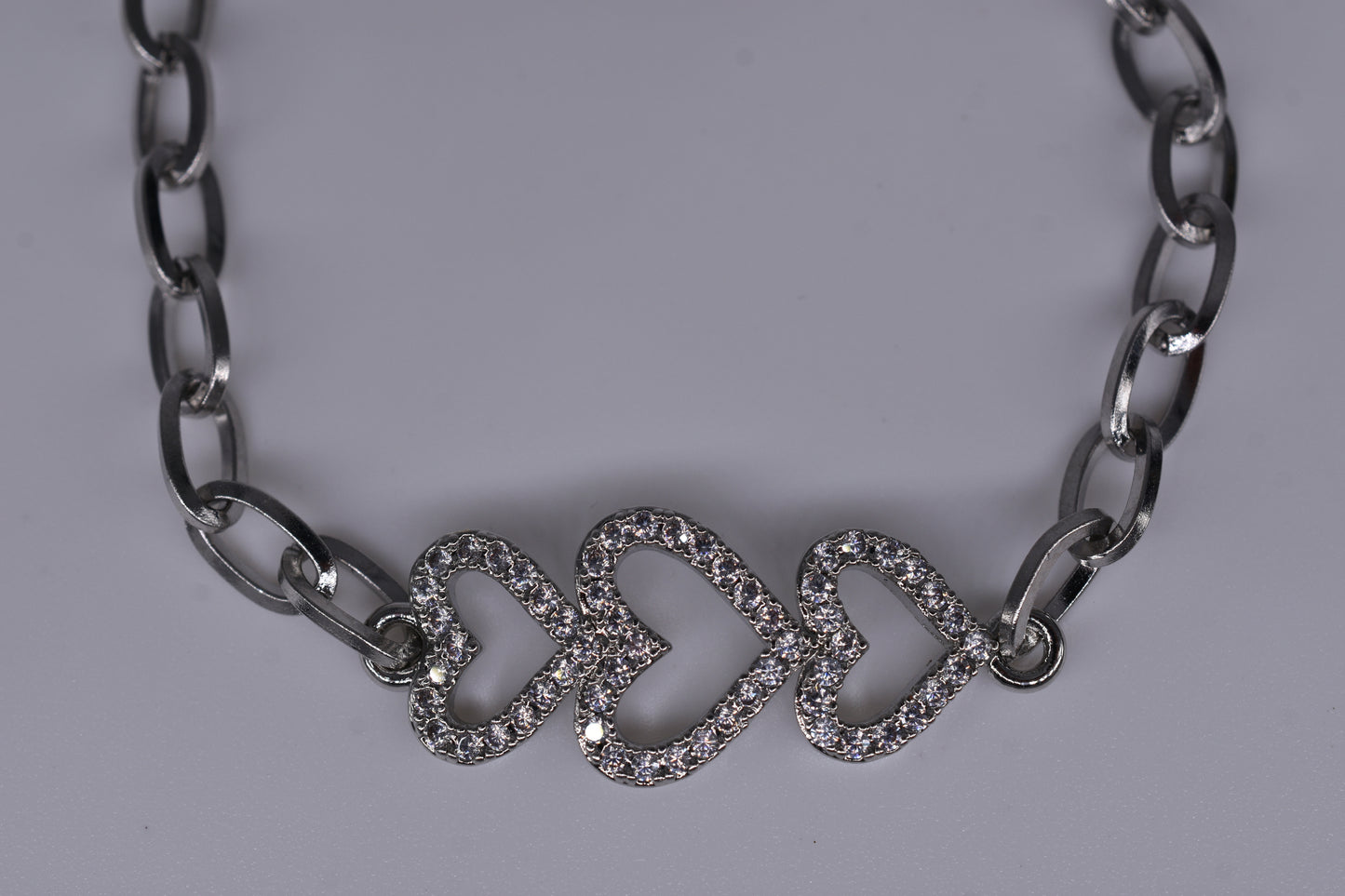 3 Hearts With Diamonds Bracelet