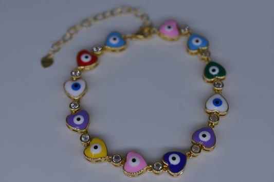 Heart Shape Evil Eye Bracelet