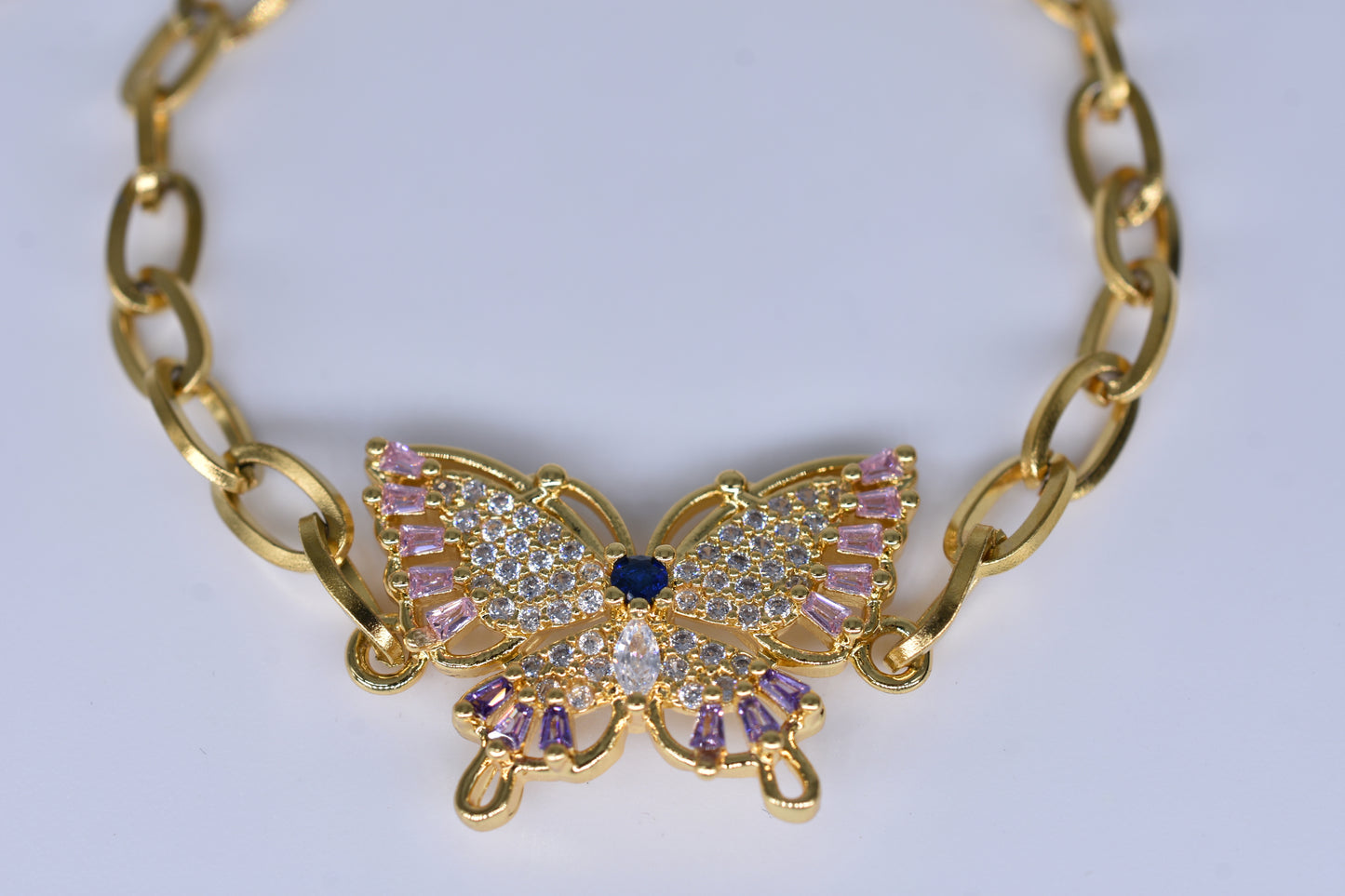 Lilac Butterfly Bracelet Gold