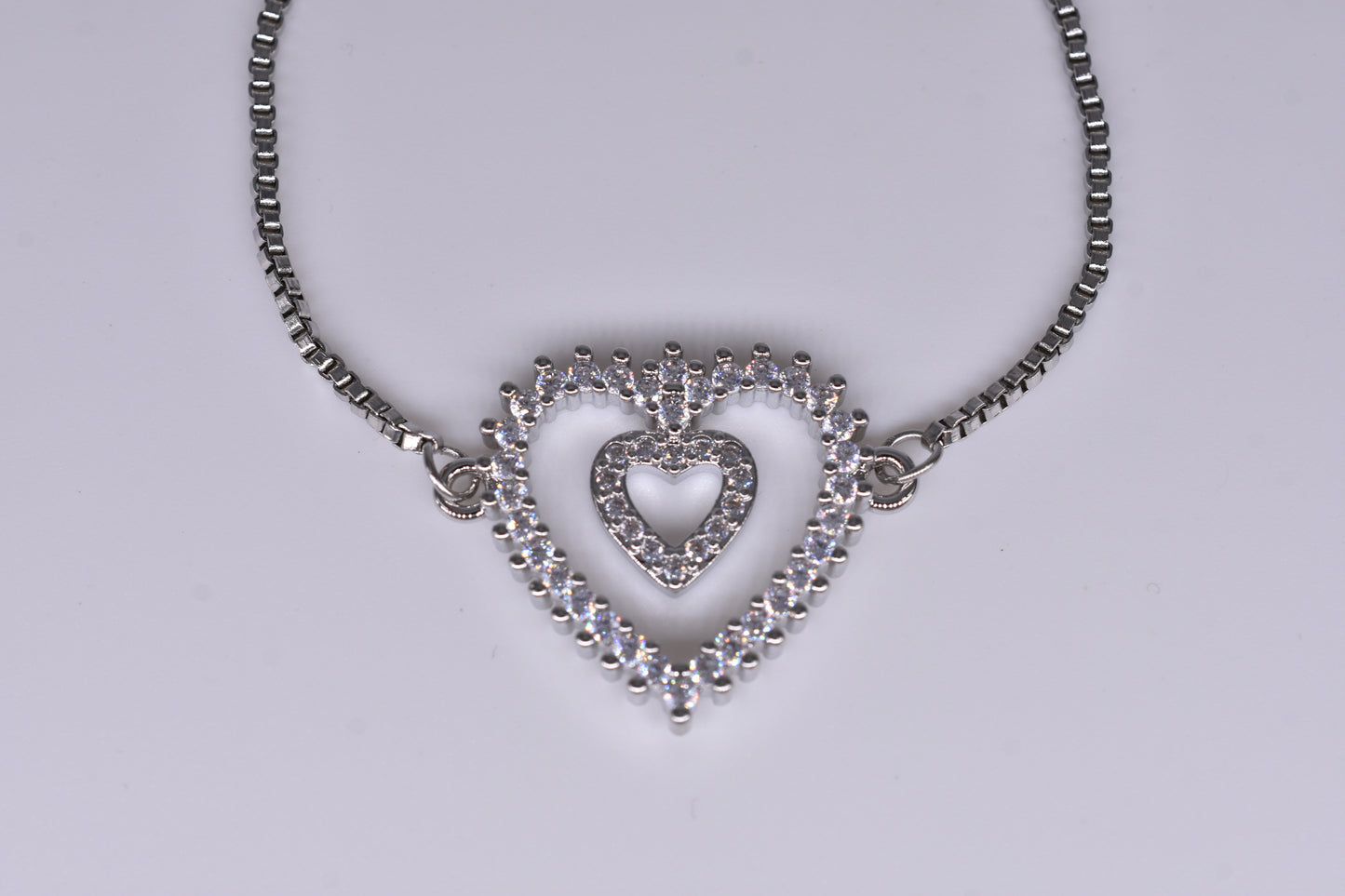 Double Heart Bracelet With Diamonds