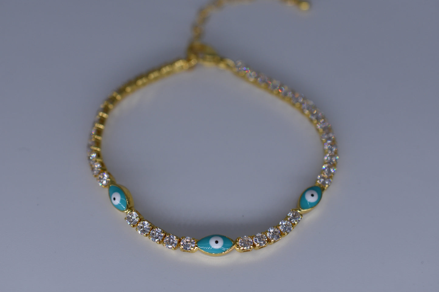 Blue Evil Eye Bracelet With Diamonds.