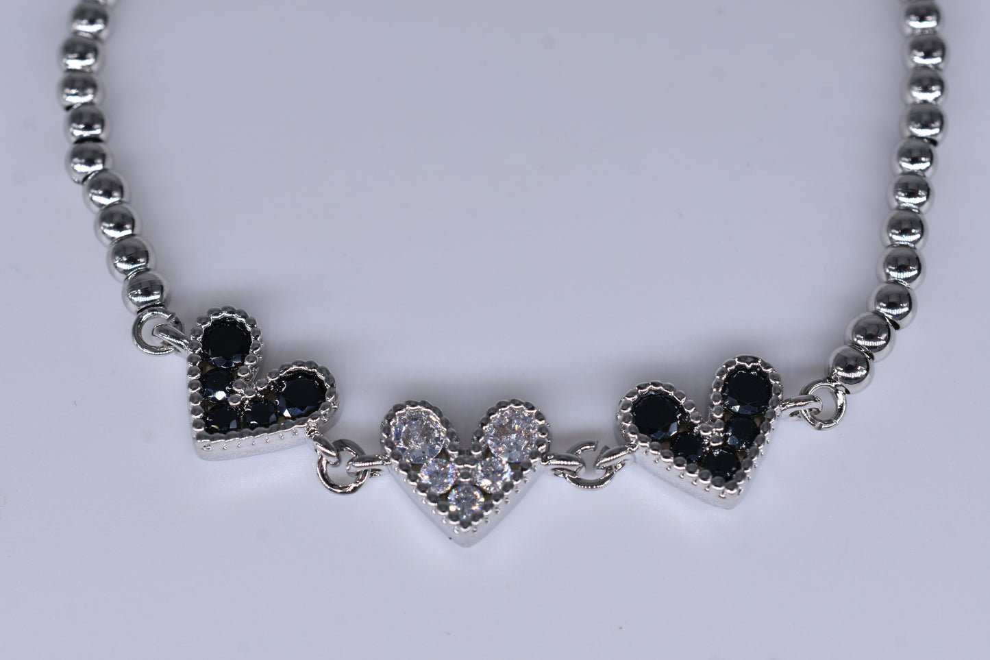 3 Hearts With Diamonds Bracelets