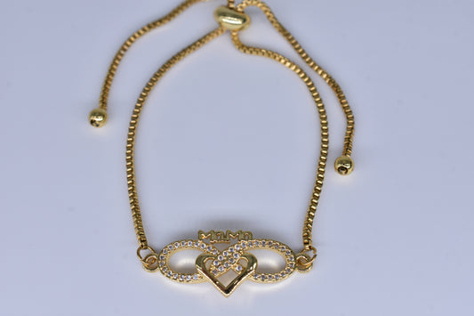 Mama Heart Bracelet Gold