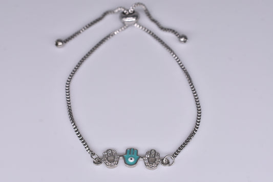 Hamasa Teal Evil Eye Bracelet