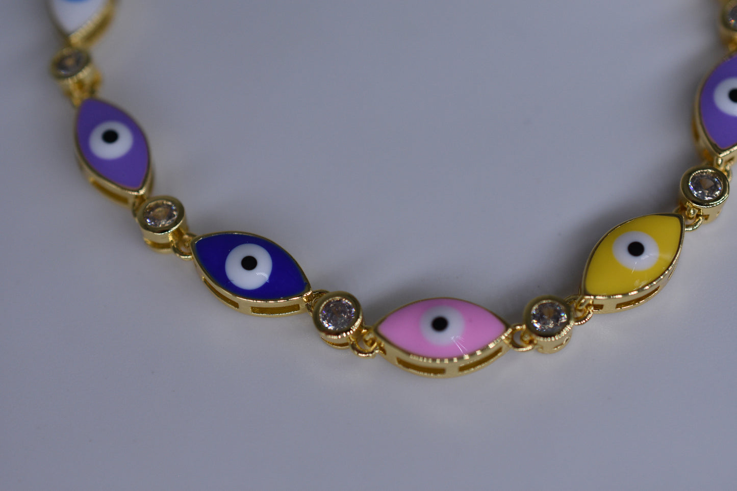 Oval Multi Color Evil Eye Bracelet